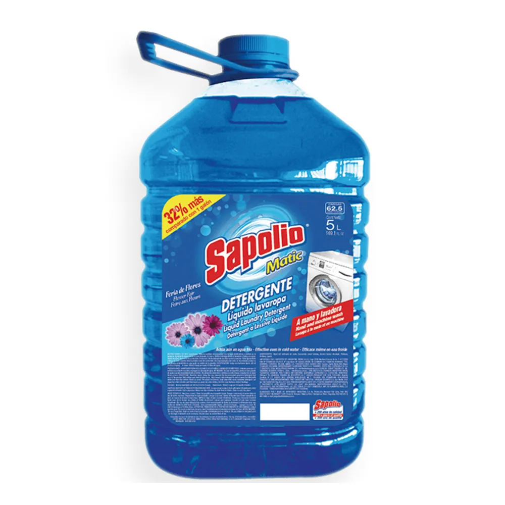 Detergente Líquido Sapolio Ropa Galón 5 Litros Feria de Flores