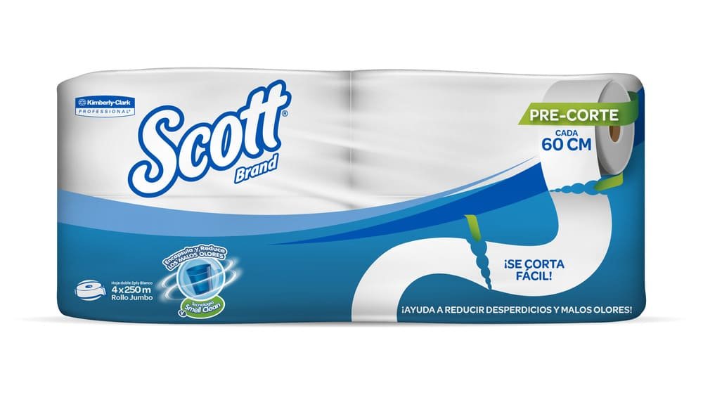 Papel Higiénico Jumbo Scott Doble Hoja 250 Metros Paquete x 4 Rollos